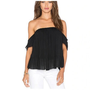 MISA Anais Off Shoulder Top in Ebony Size XS